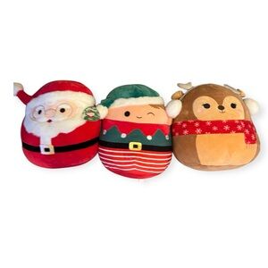 Christmas Squishmellow Toy Set - Santa, Elf, and Reindeer